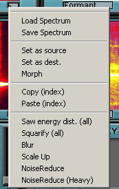 Additive VST menu spectre