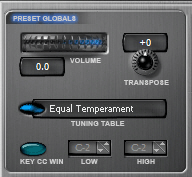 rglages globaux des presets de l'emu proteus X