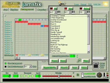 L'arrangement dans Jamstix