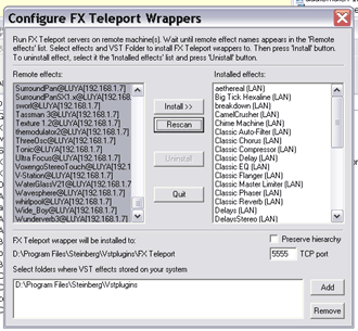 FX Teleport, configuration