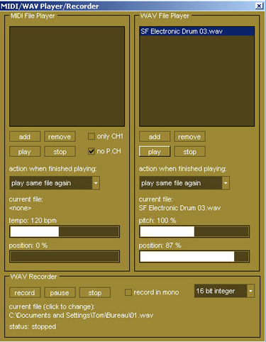 Minihost : lecteur de wav et MIDI file