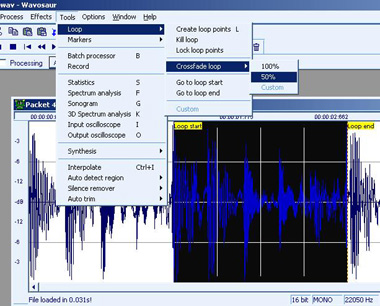 Wavosaur, les outils de bouclage